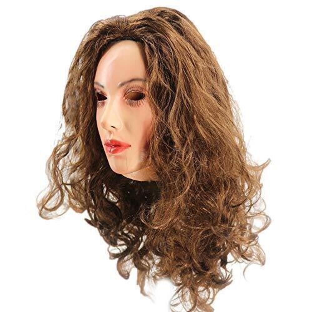 5379 Realistic Latex Mask Celebrity Face Rubber Mask with Wig Halloween